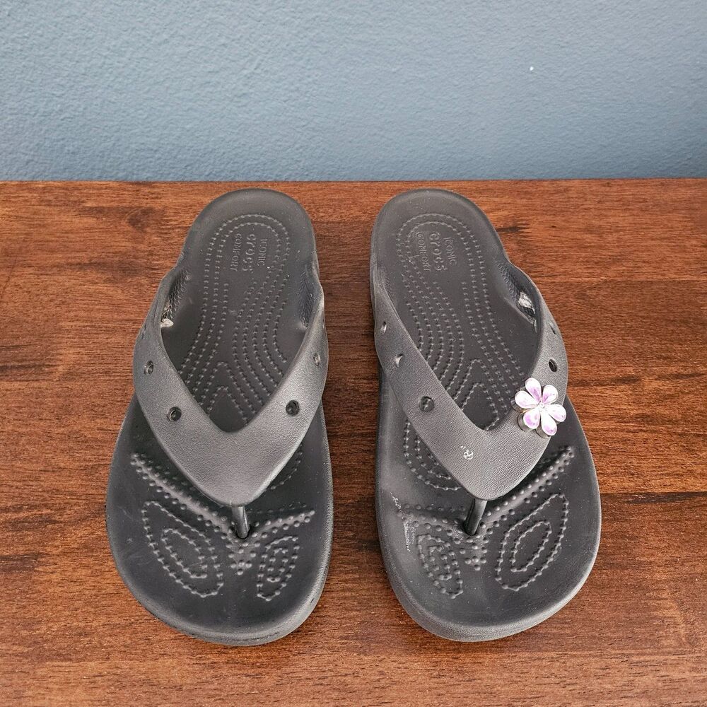 Crocs Classic Platform Flip Black Women Slip On Sandals Flip Flop W 7